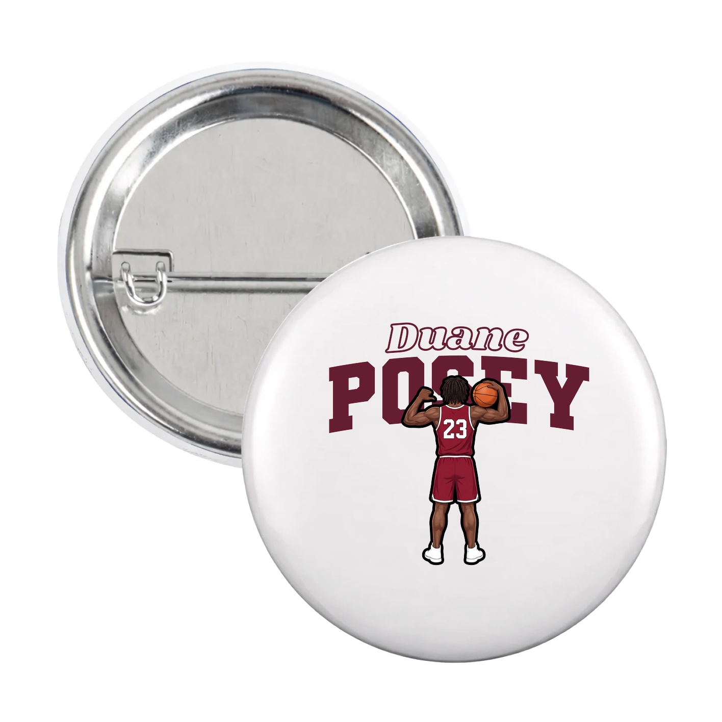 Game Day Button — Name Arch in White