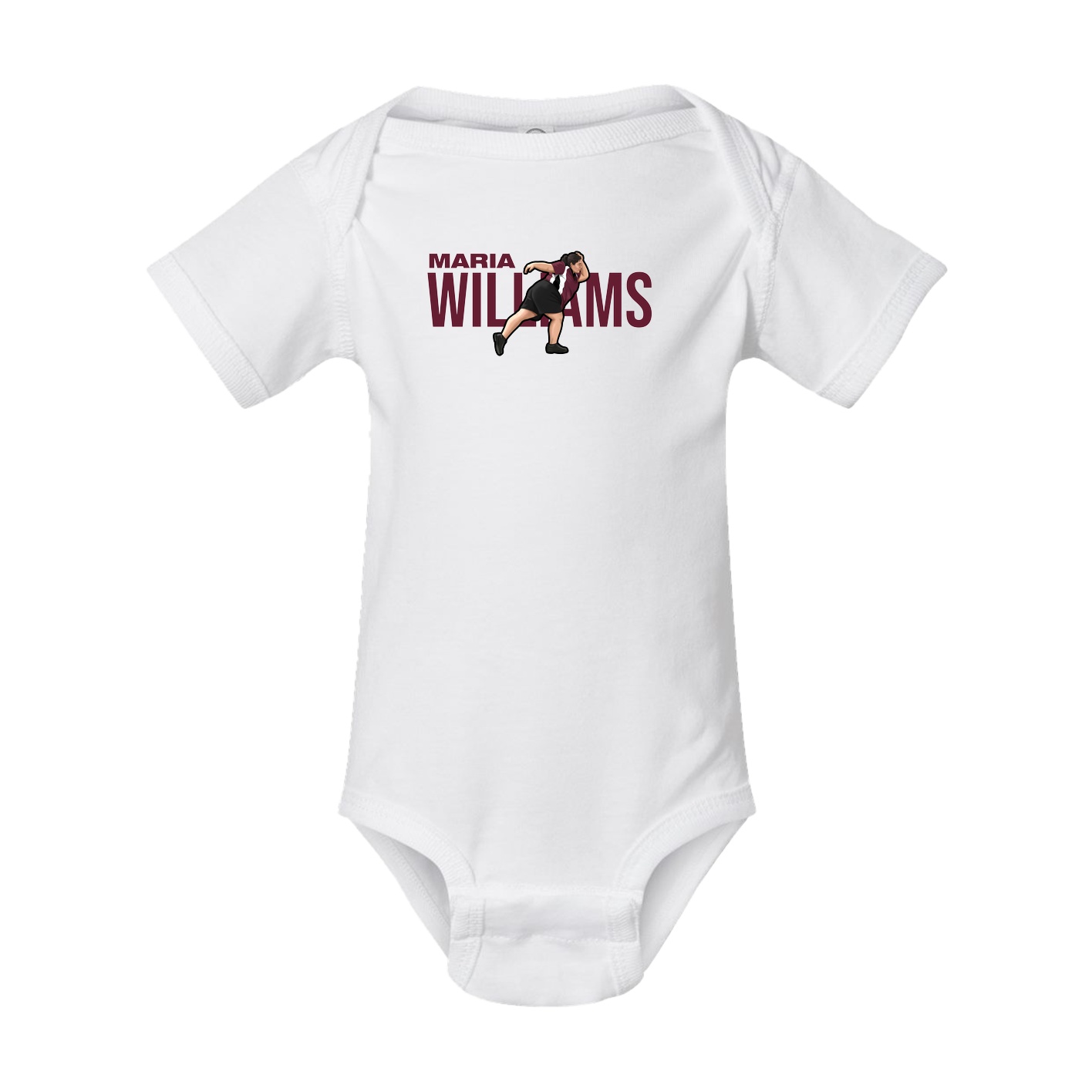 Baby Onesie — Player Name in White