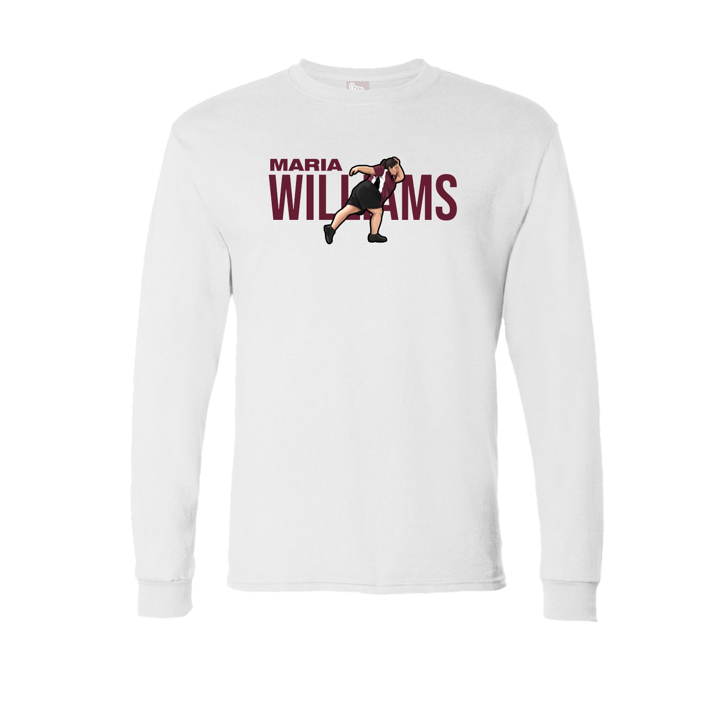Long Sleeve Tee — Player Name in White