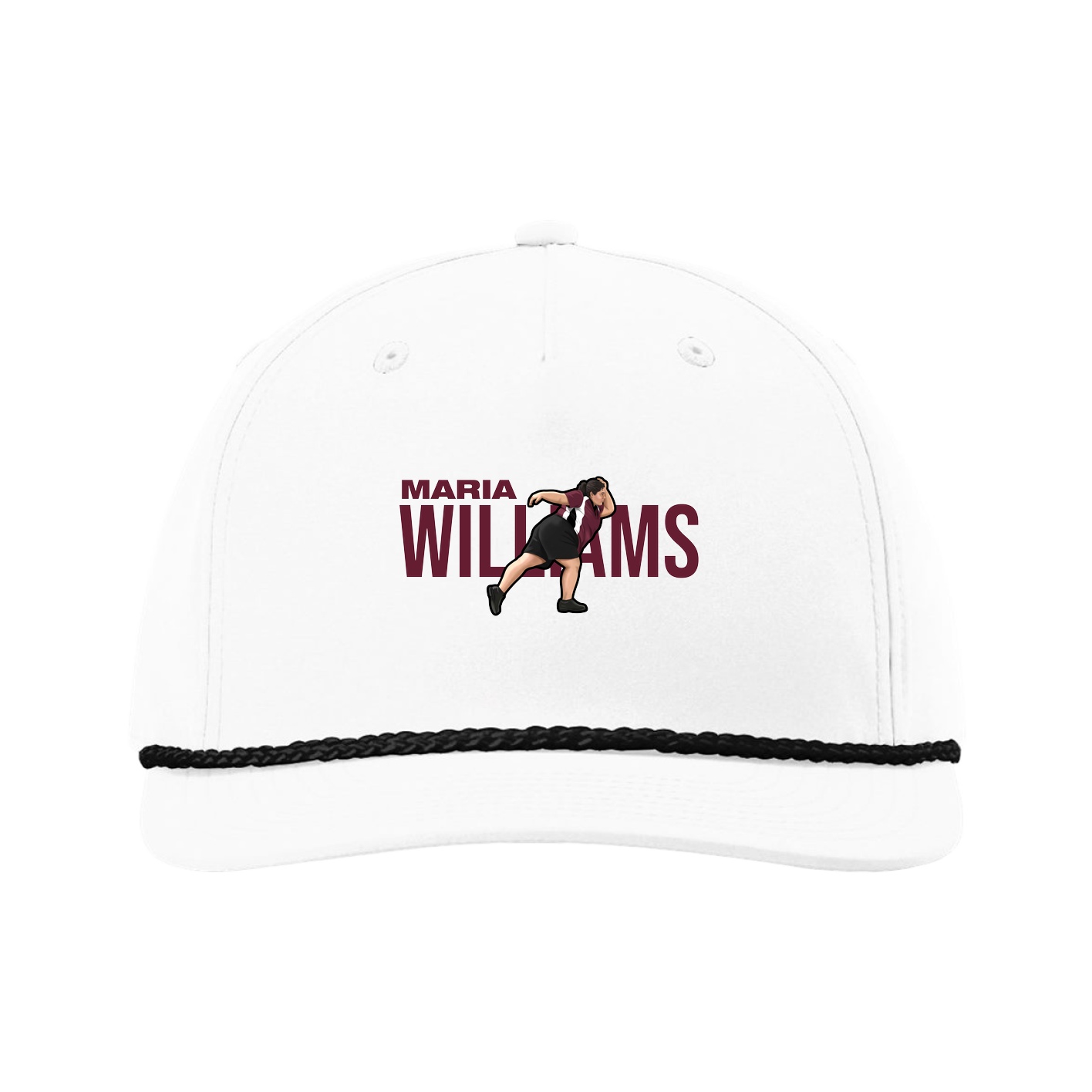 Five-Panel Classic Rope Cap — Player Name in White