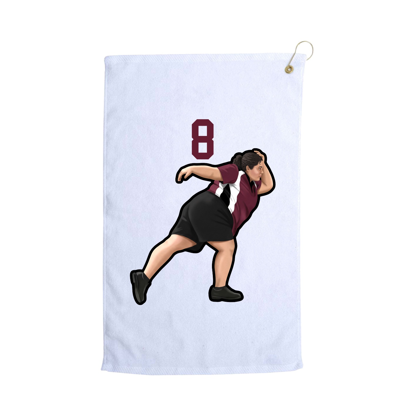 Golf Towel — Number Top in White