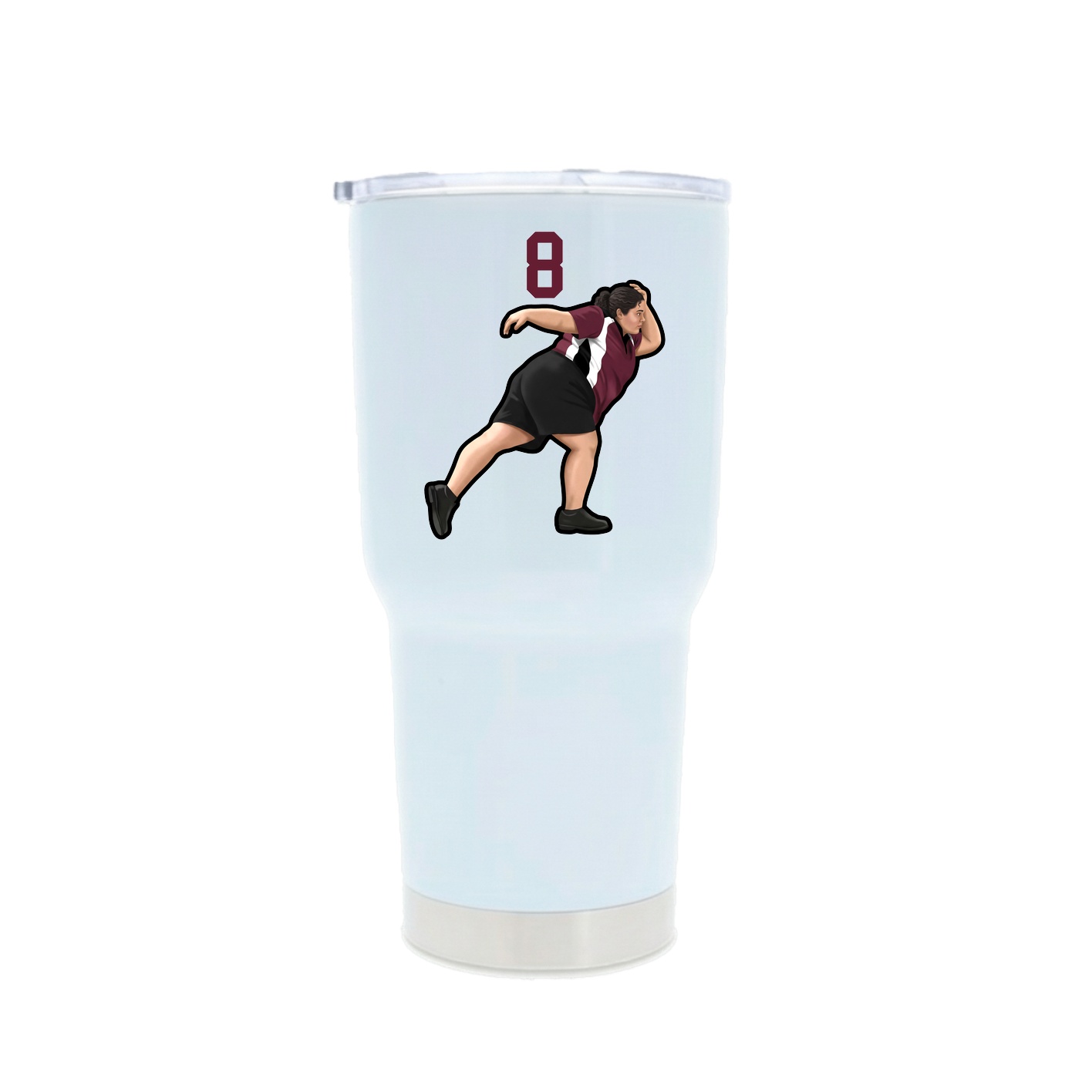 30oz Stainless Steel Tumbler — Number Top in White