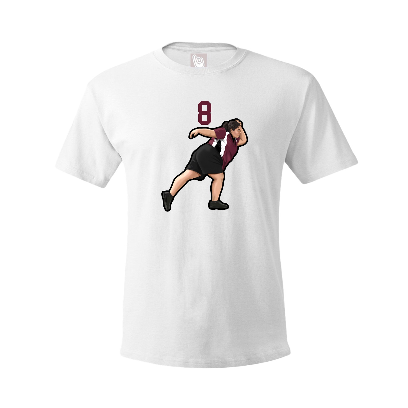 Youth Tee — Number Top in White