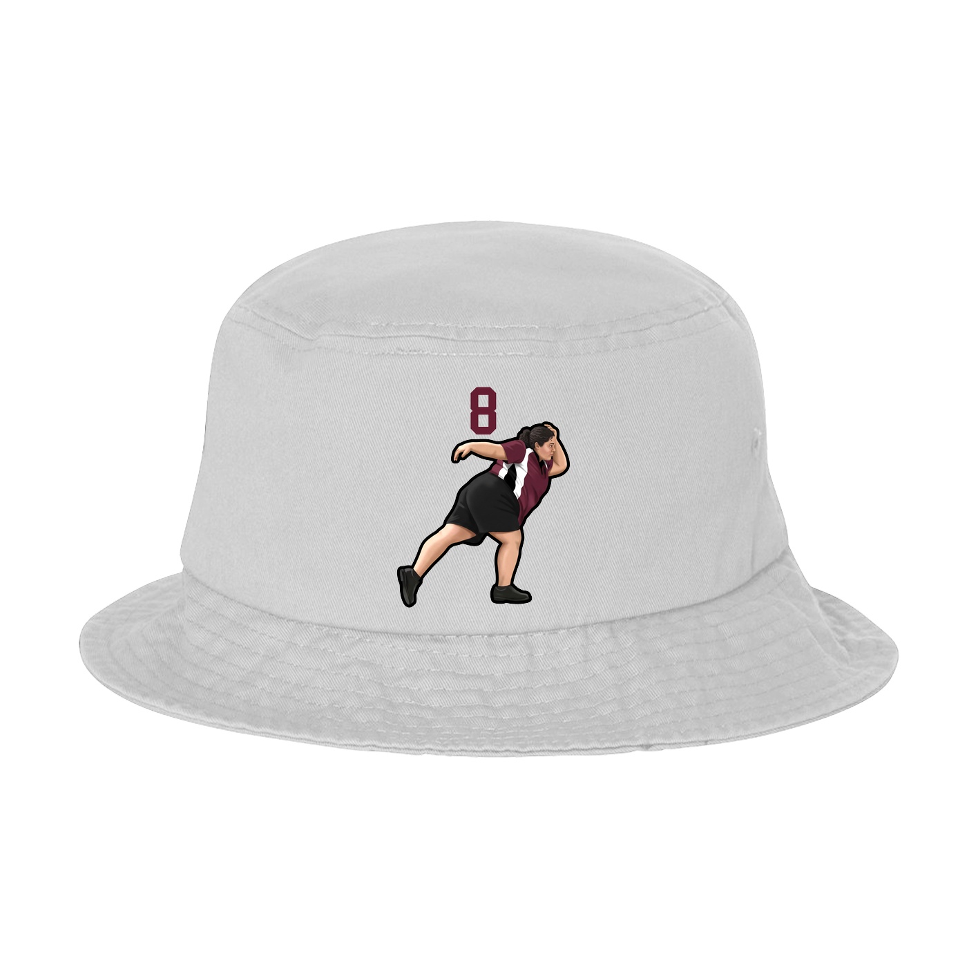 Bucket Cap — Number Top in White