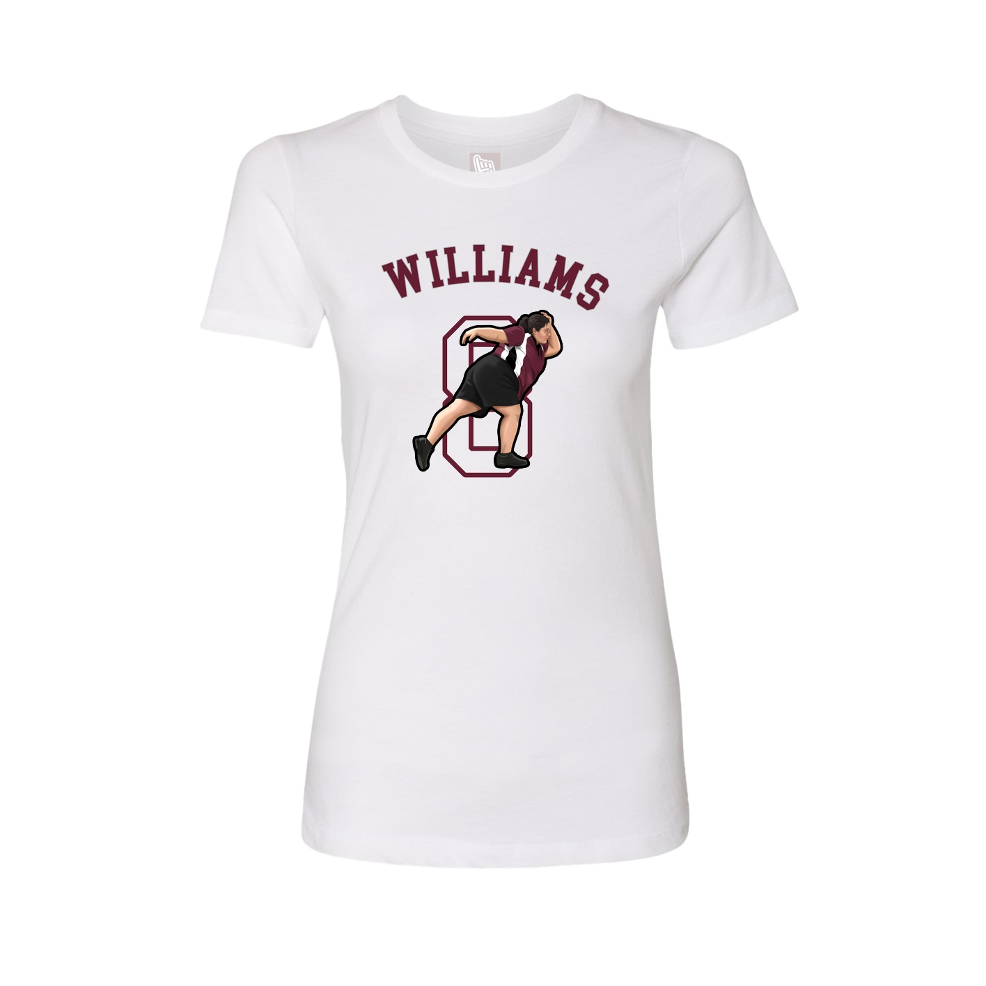 Fitted Women's Tee — Shirsey Arch in White
