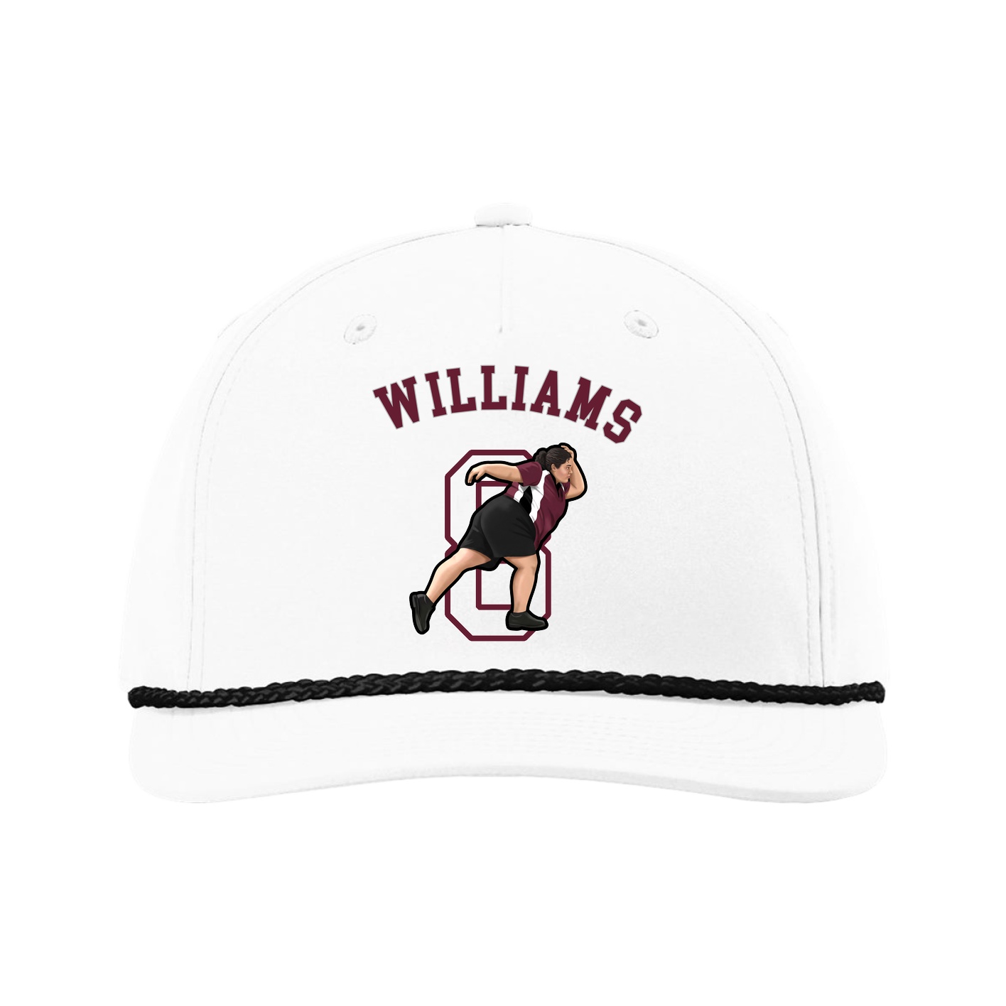 Five-Panel Classic Rope Cap — Shirsey Arch in White
