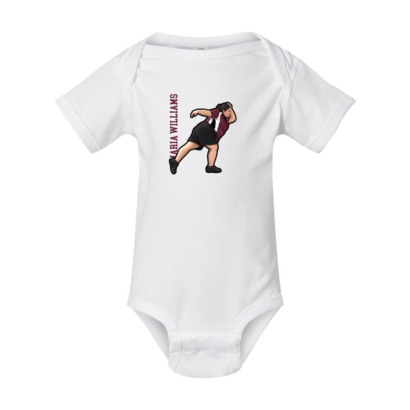 Baby Onesie — Name Vertical in White