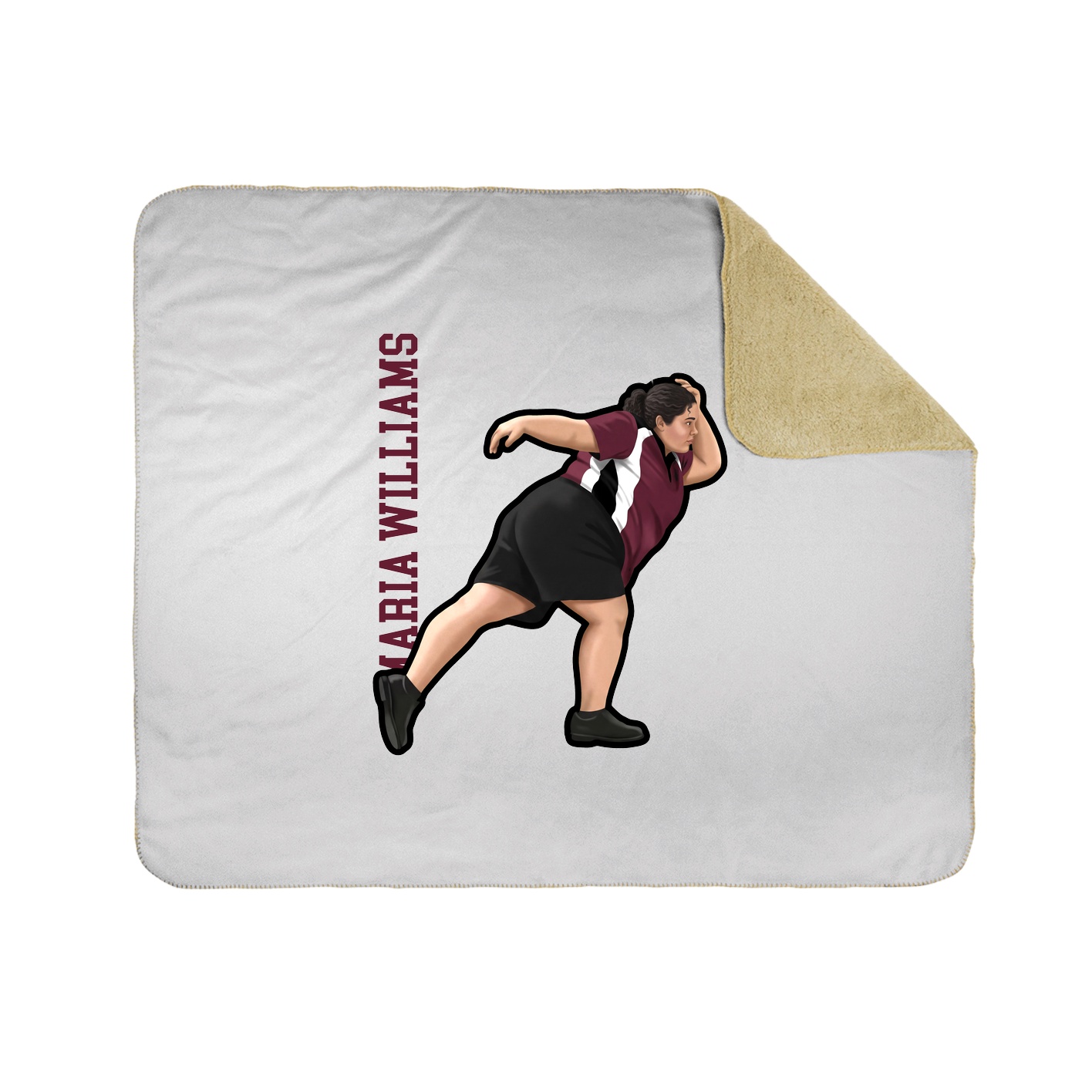 Throw Blanket — Name Vertical in White