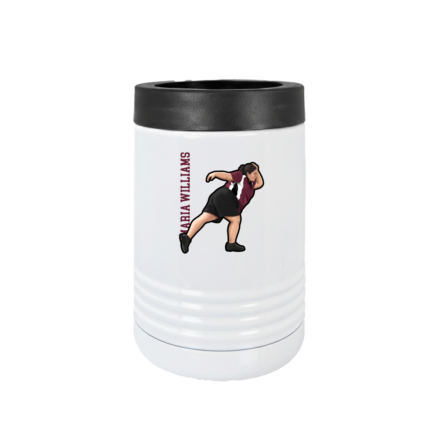 Beverage Holder — Name Vertical in White