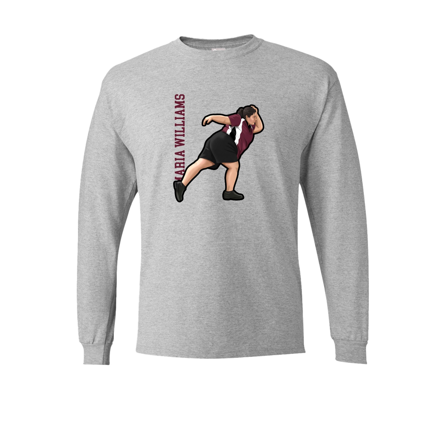 Long Sleeve Tee — Name Vertical in Grey