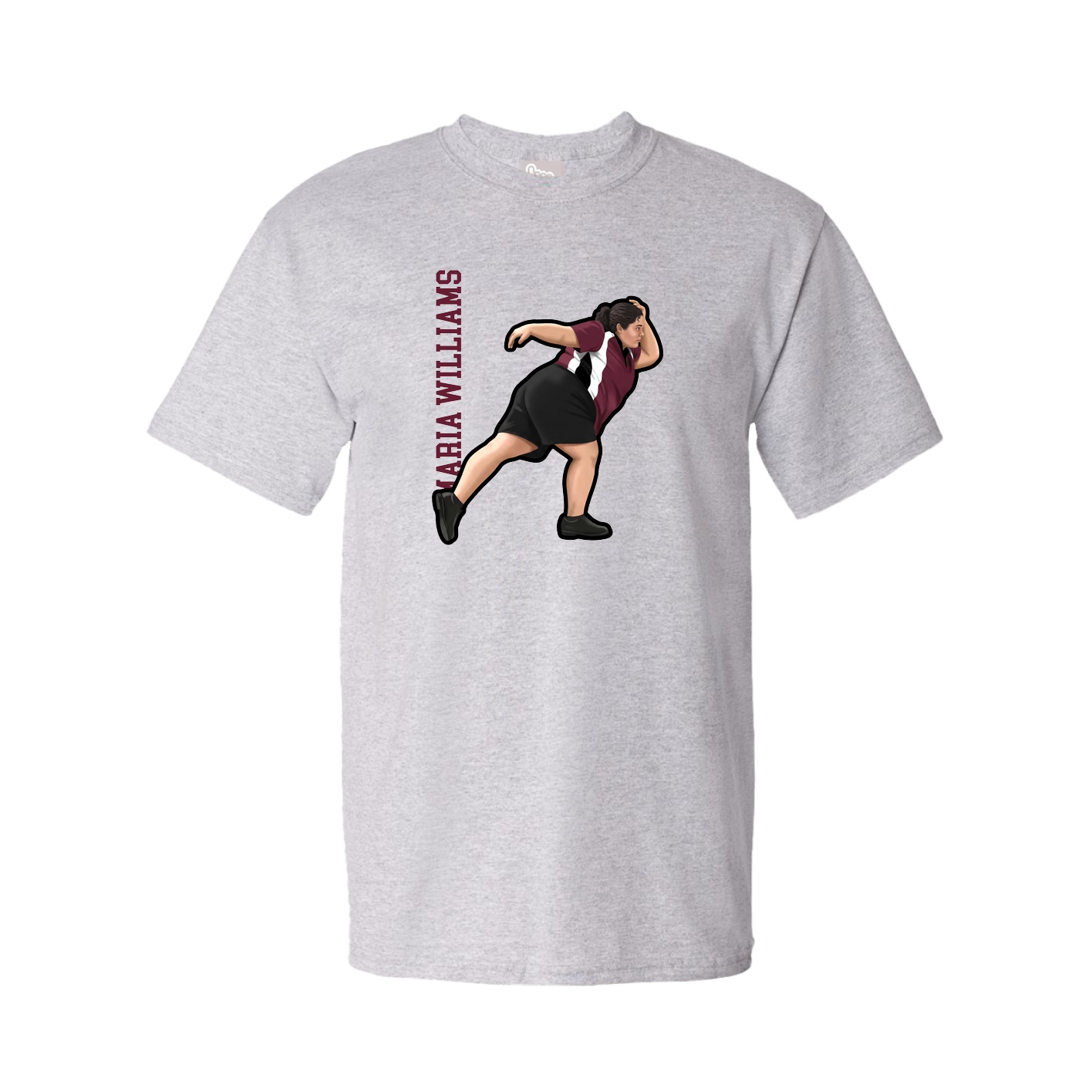 Youth Tee — Name Vertical in Grey