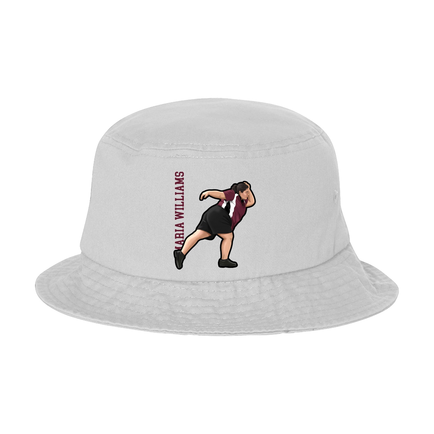 Bucket Cap — Name Vertical in White