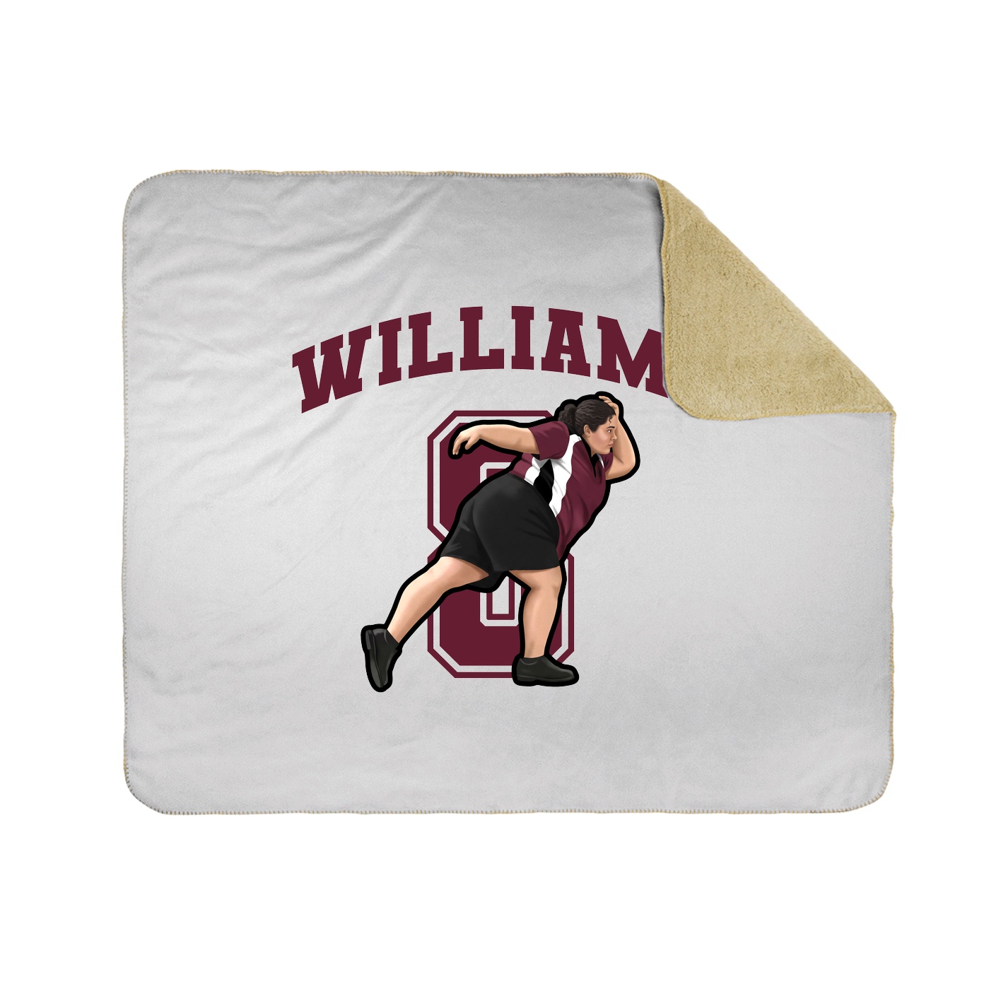 Throw Blanket — Number in White