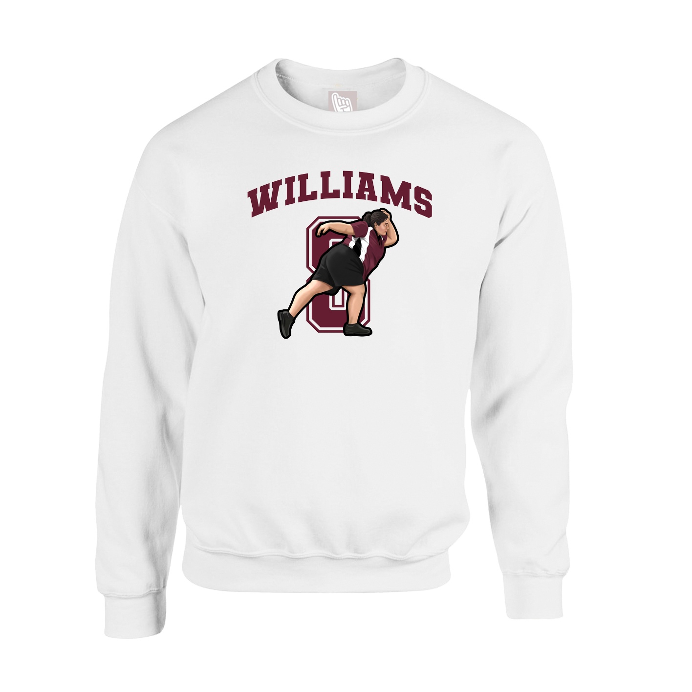 Fleece Crew — Number in White