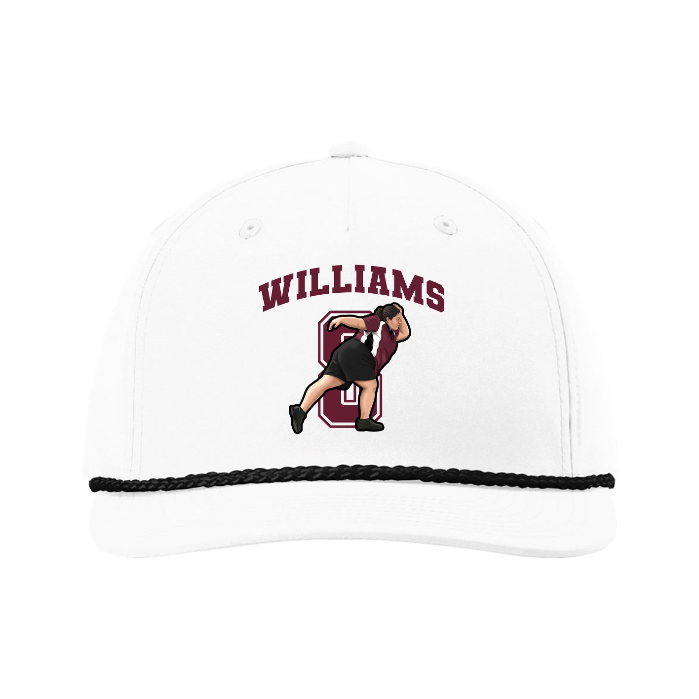 Five-Panel Classic Rope Cap — Number in White
