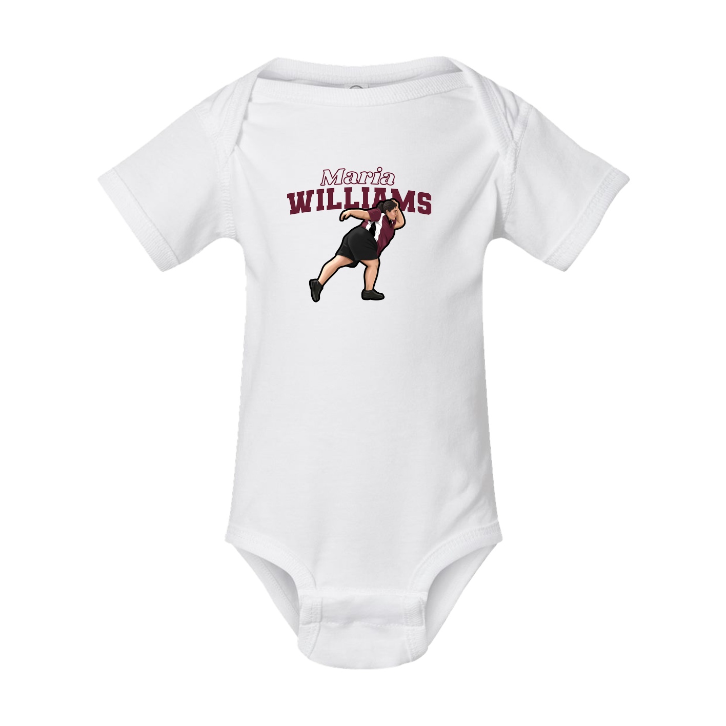 Baby Onesie — Name Arch in White