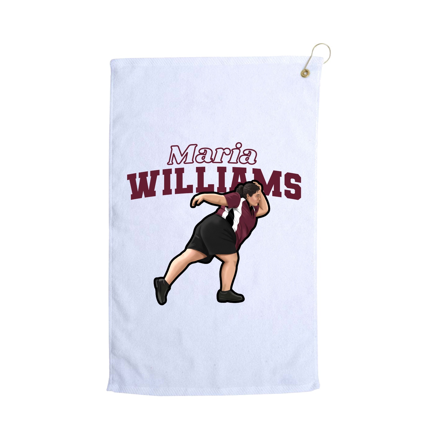Golf Towel — Name Arch in White