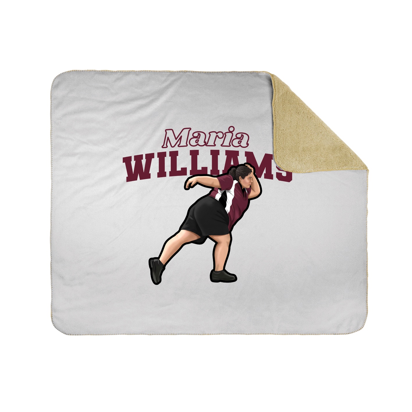Throw Blanket — Name Arch in White