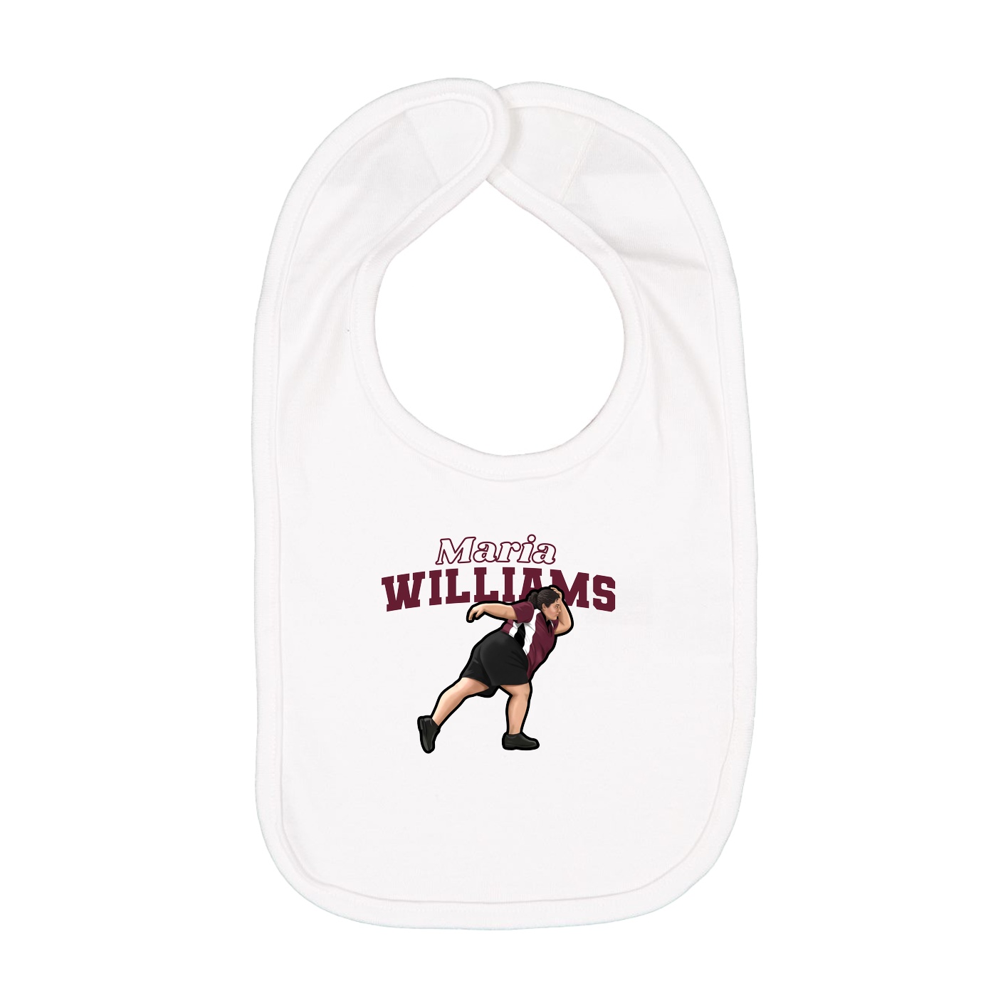 Infant Bib — Name Arch in White