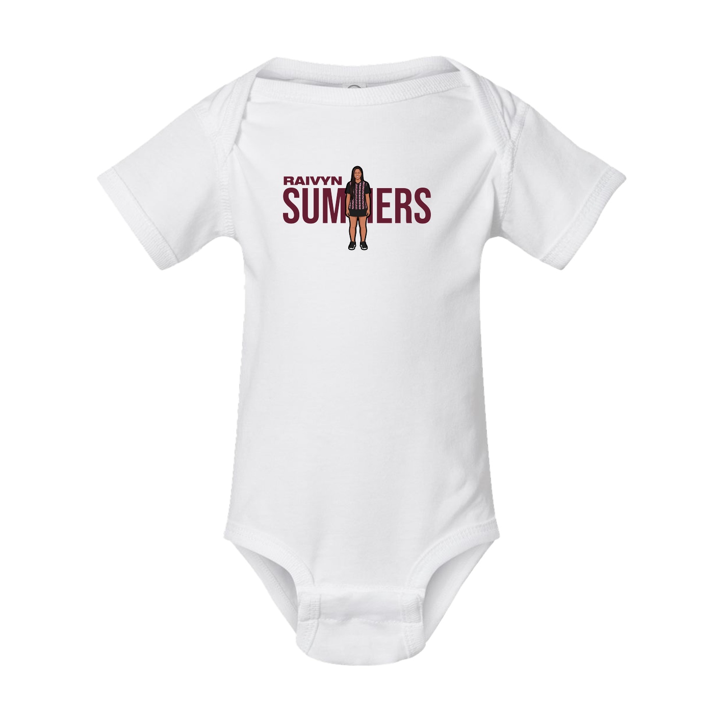 Baby Onesie — Player Name in White