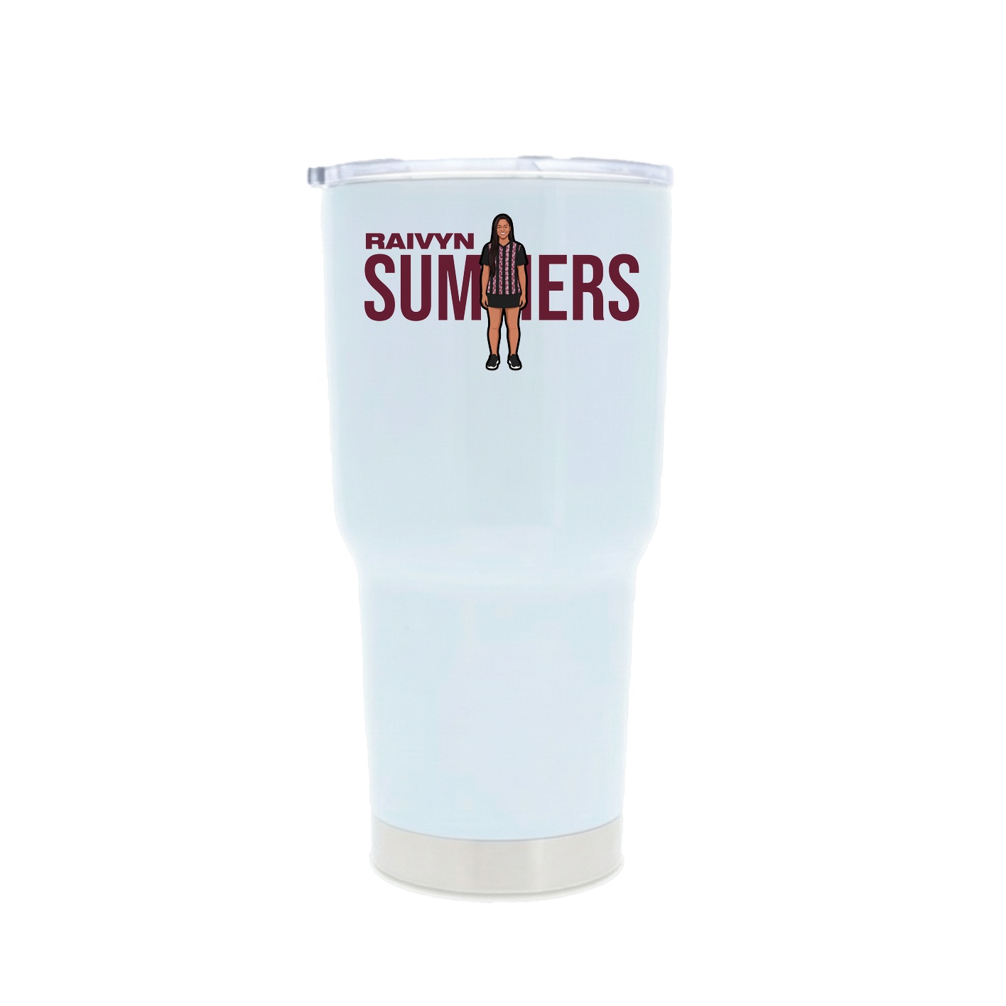 30oz Stainless Steel Tumbler — Player Name in White
