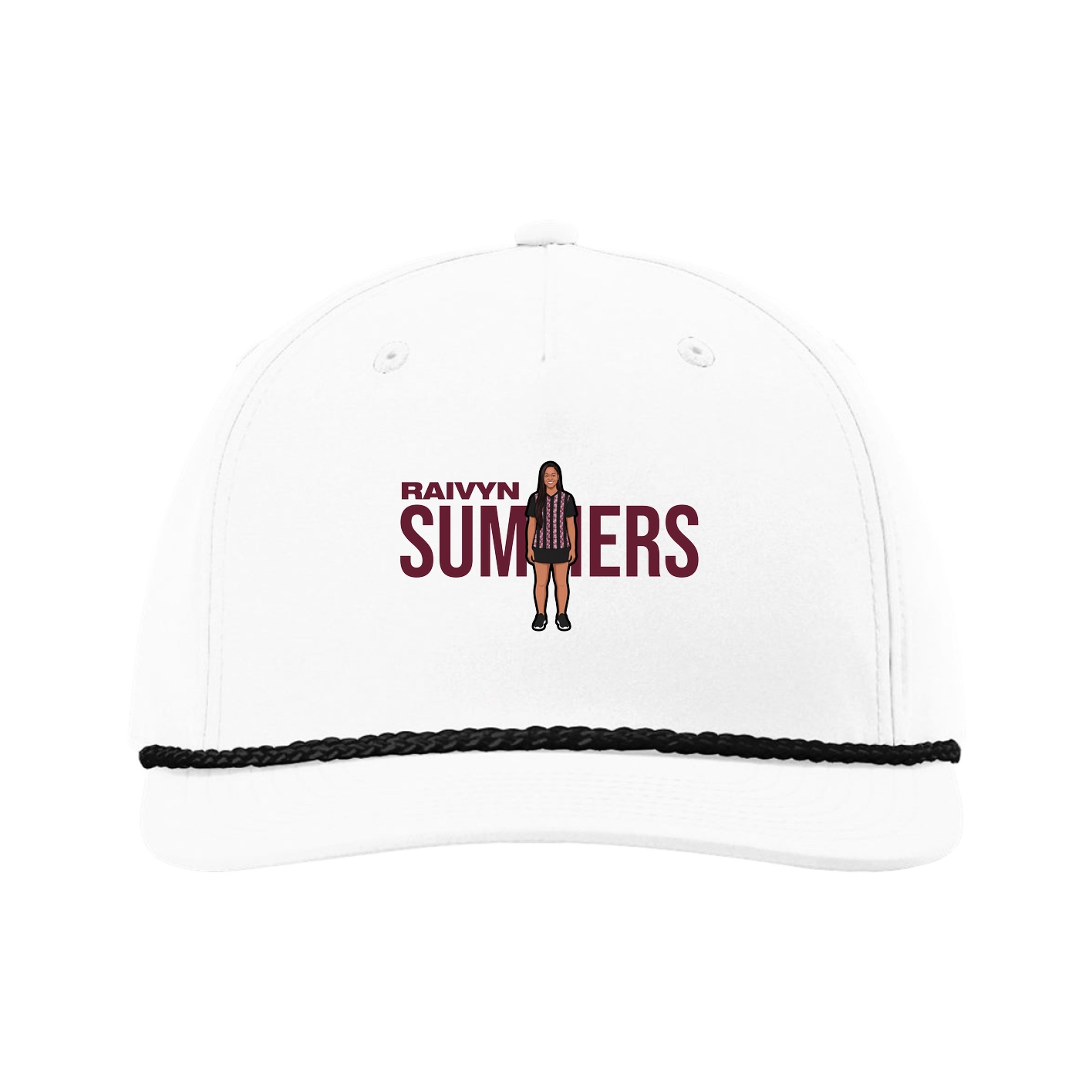 Five-Panel Classic Rope Cap — Player Name in White