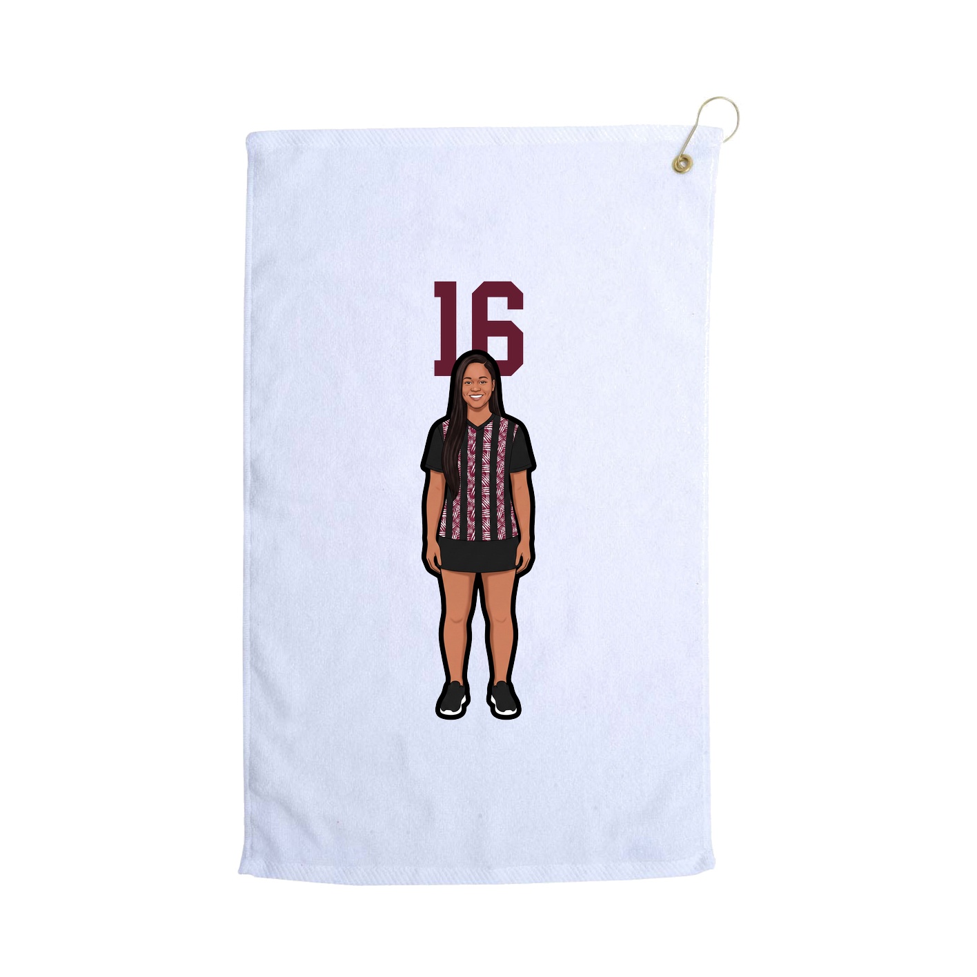 Golf Towel — Number Top in White