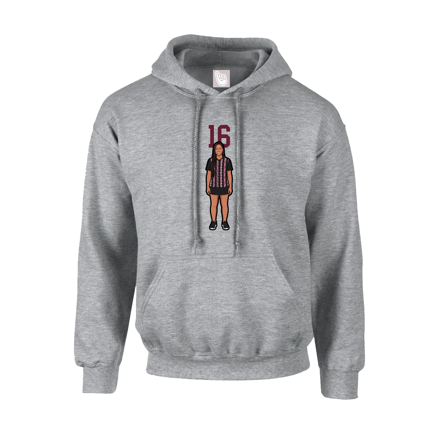 Hoodie — Number Top in Grey