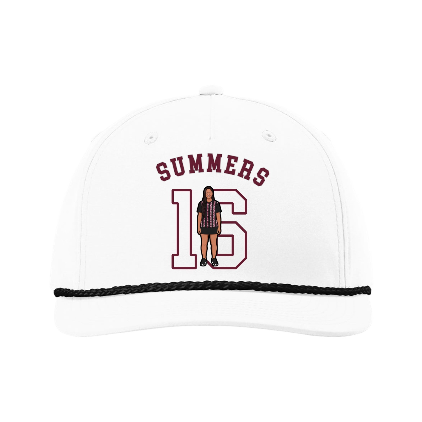 Five-Panel Classic Rope Cap — Shirsey Arch in White