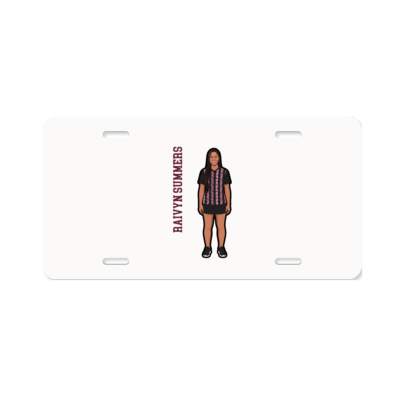 License Plate — Name Vertical in Classic