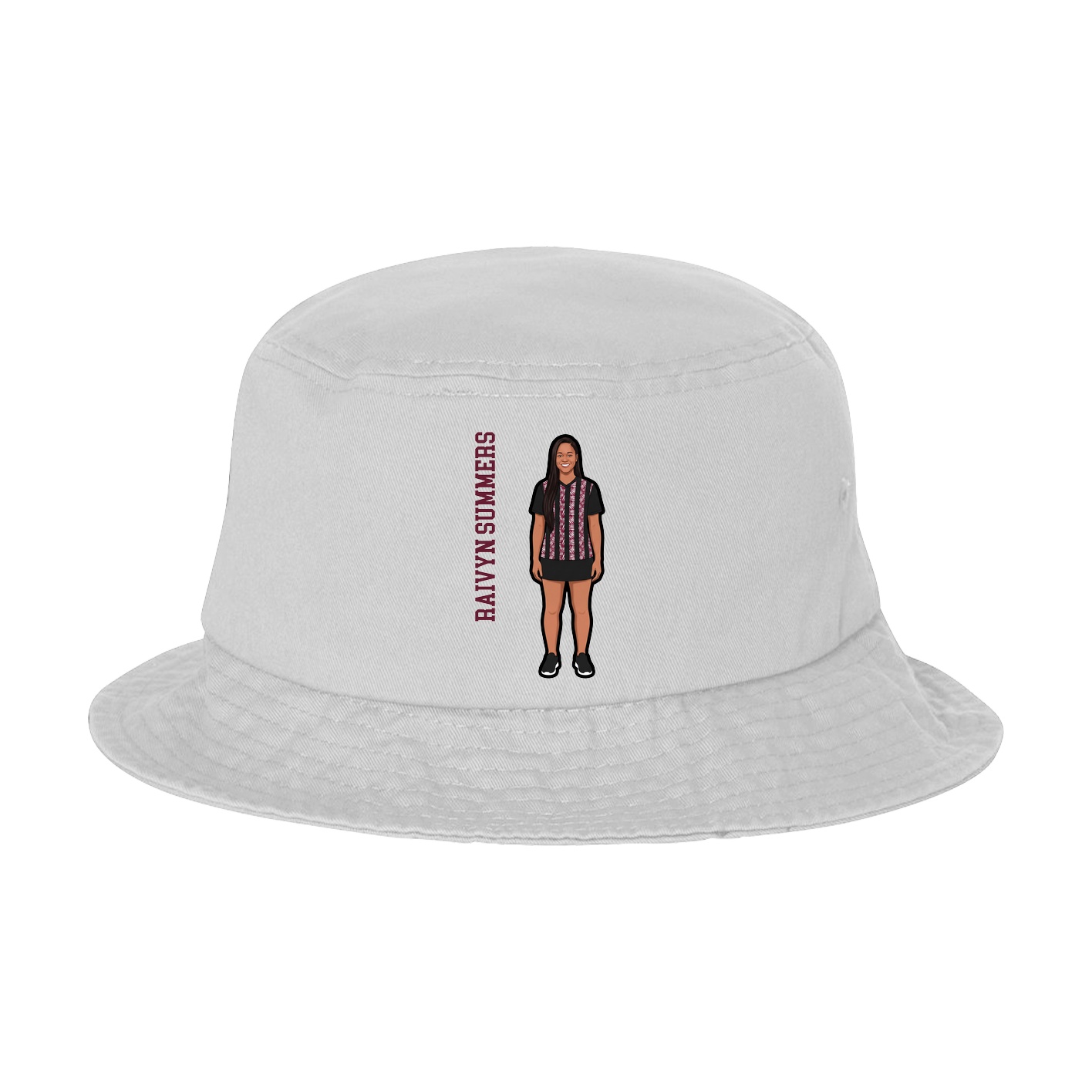 Bucket Cap — Name Vertical in White