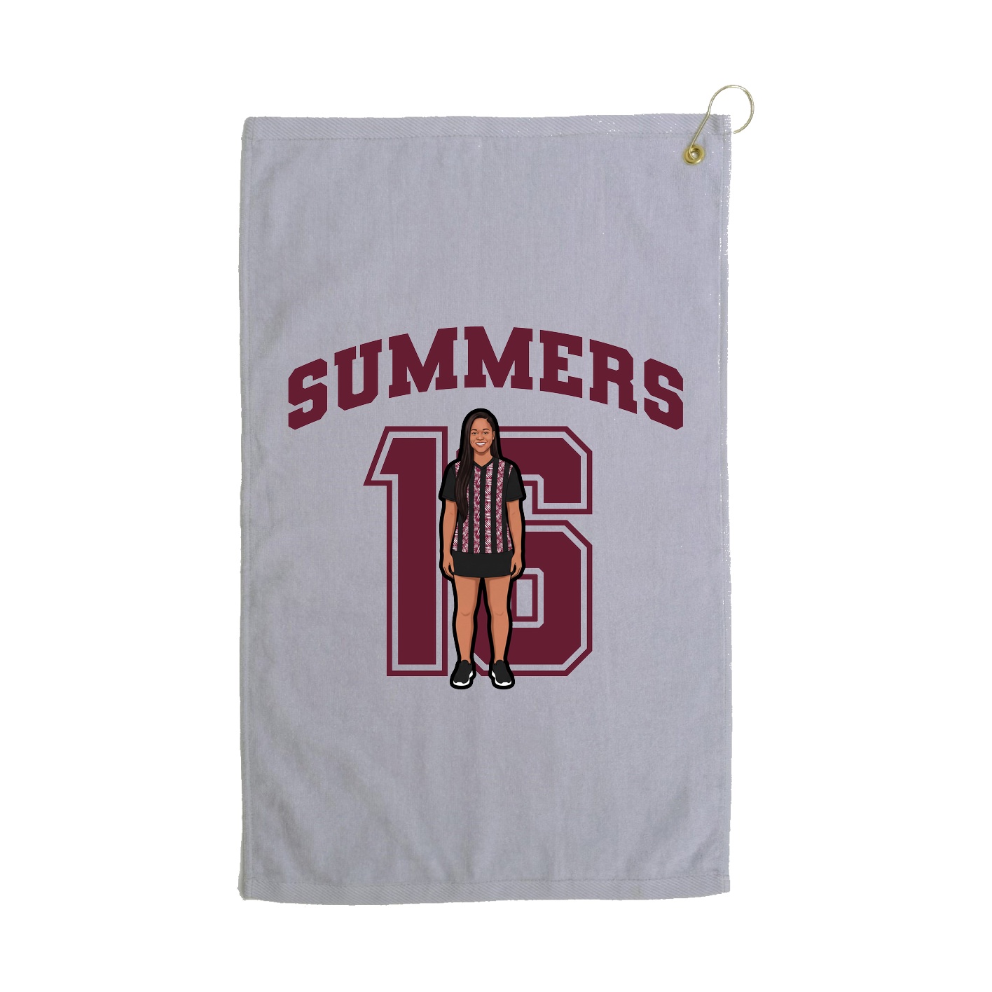 Golf Towel — Number in Grey