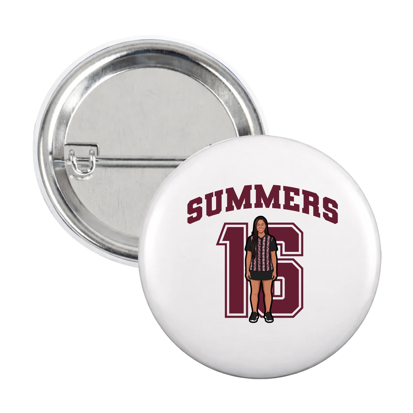 Game Day Button — Number in White