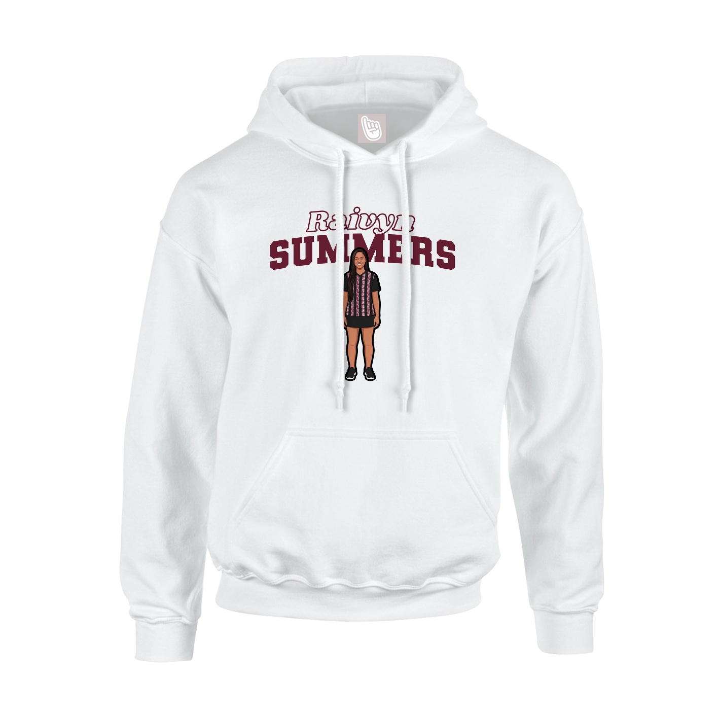 Hoodie — Name Arch in White