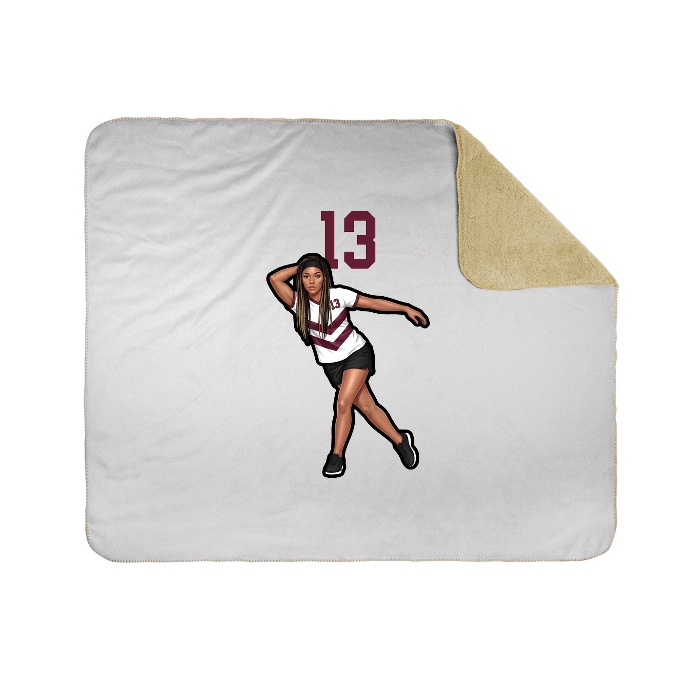 Throw Blanket — Number Top in White