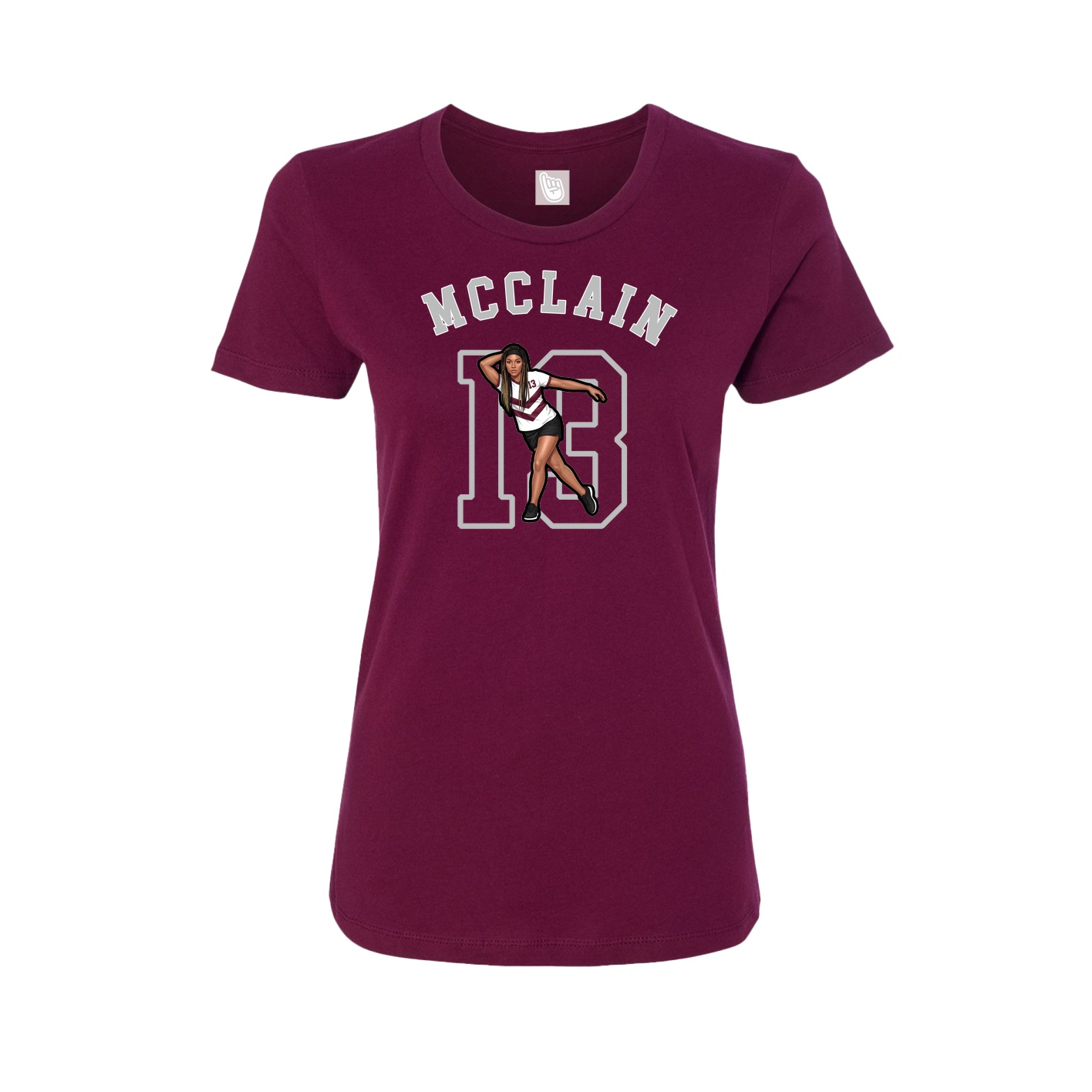 Fitted Women's Tee — Shirsey Arch in Maroon