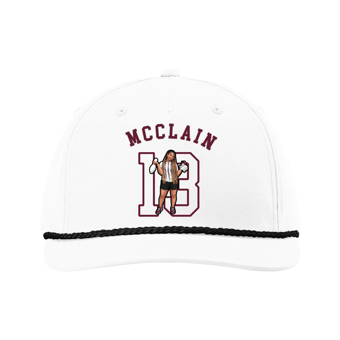 Five-Panel Classic Rope Cap — Shirsey Arch in White
