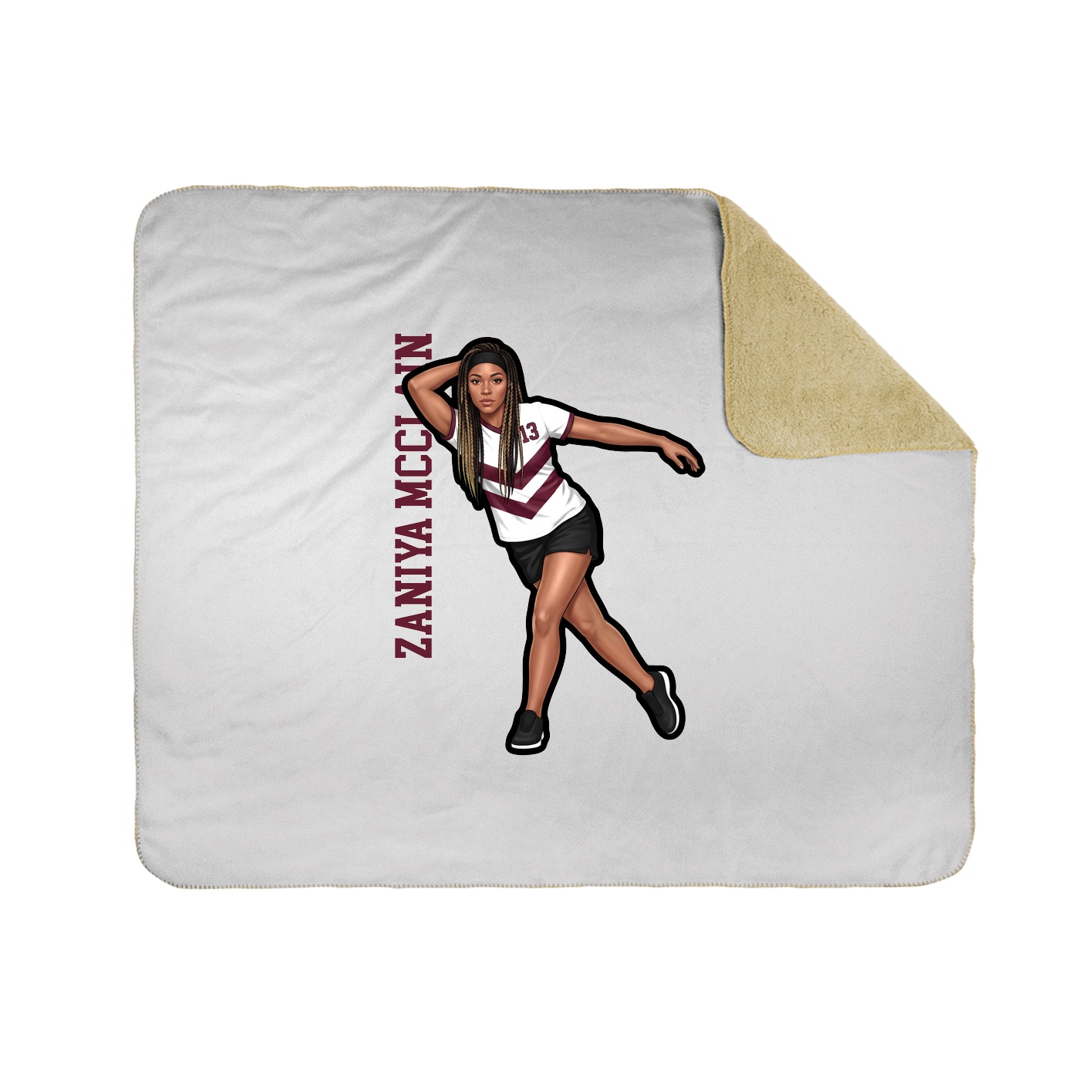Throw Blanket — Name Vertical in White