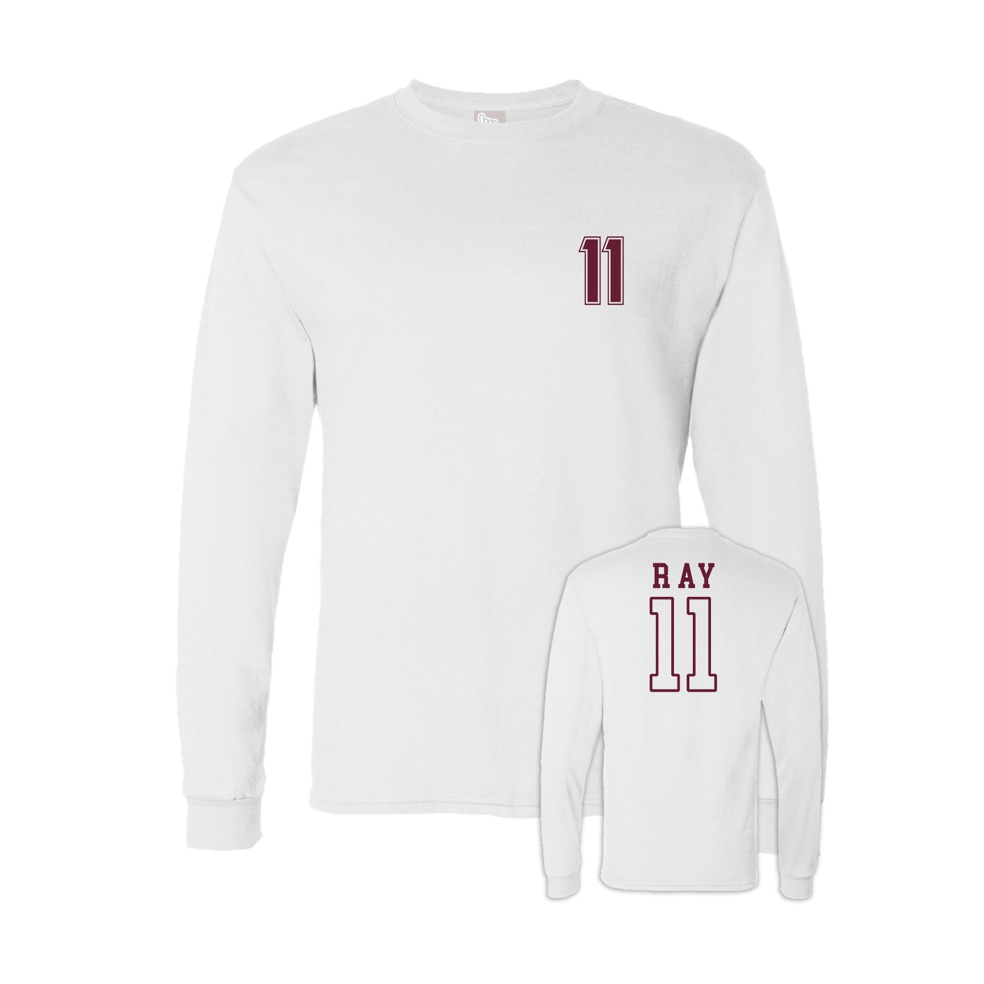 Long Sleeve Tee — Chest Back in White