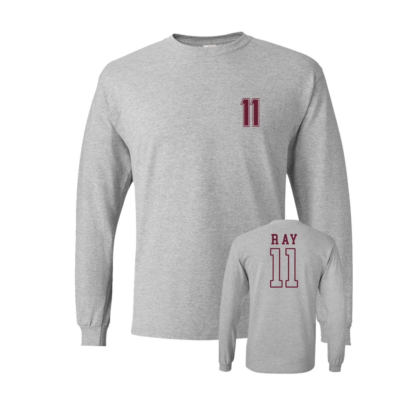 Long Sleeve Tee — Chest Back in Grey