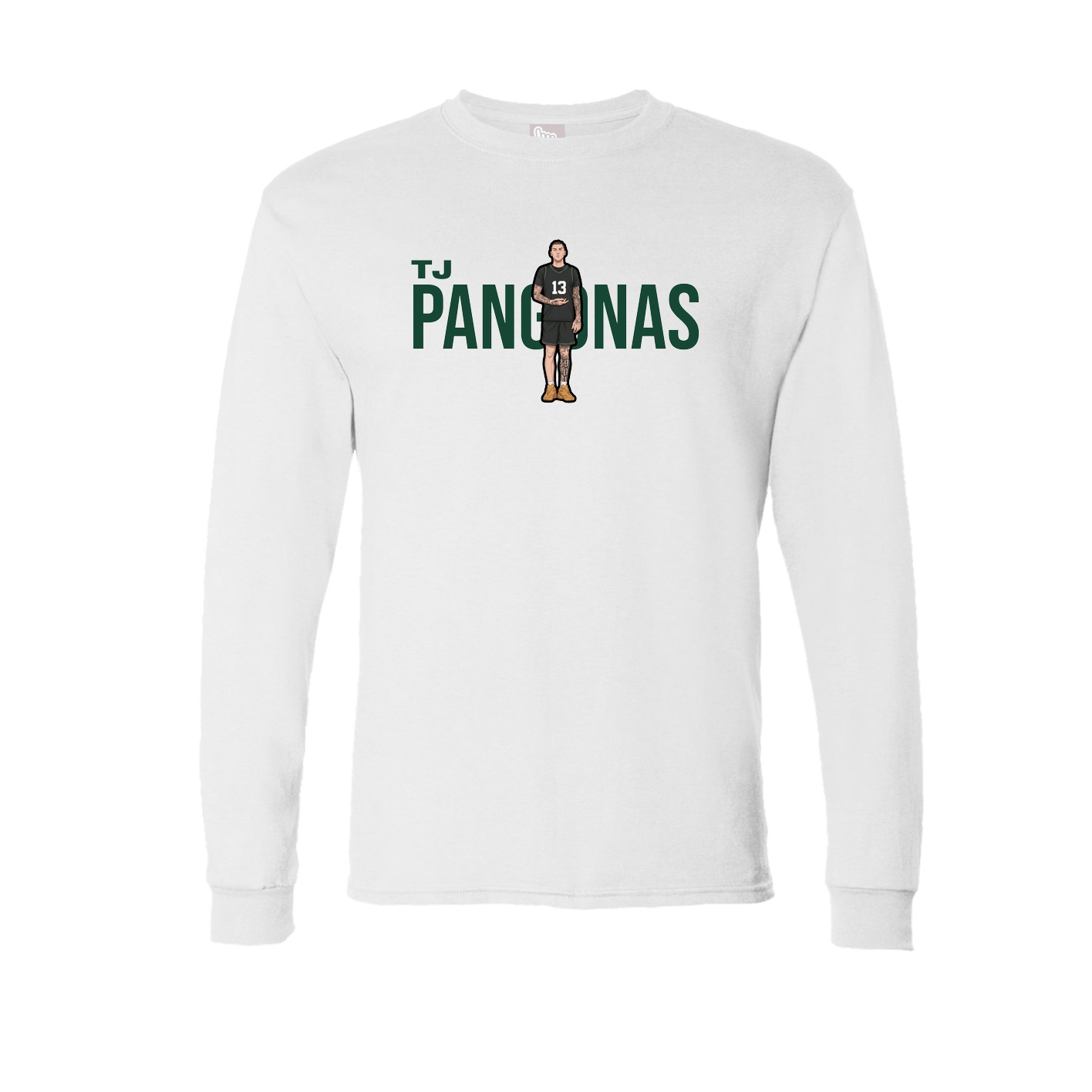 Long Sleeve Tee — Player Name in White