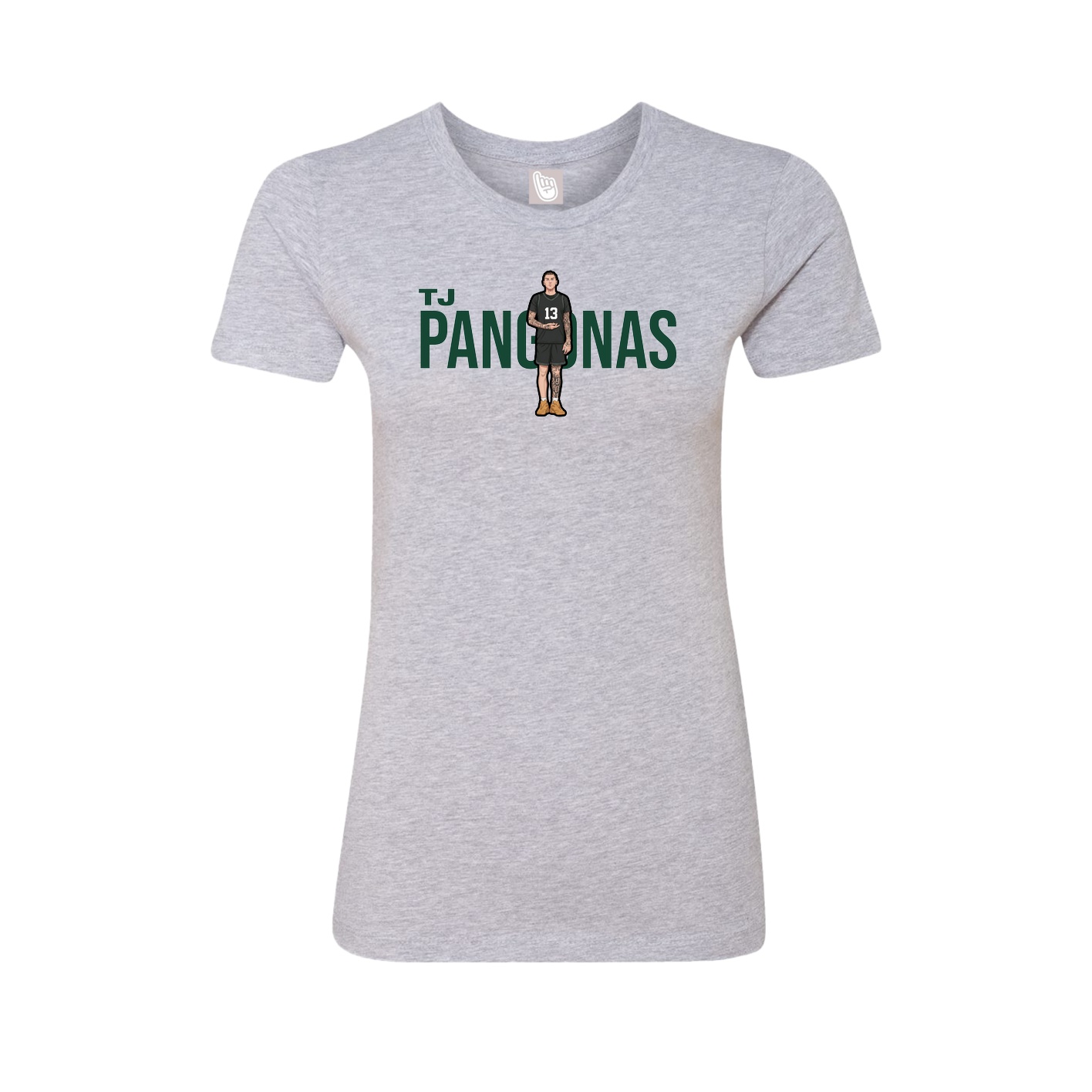 Fitted Women's Tee — Player Name in Grey