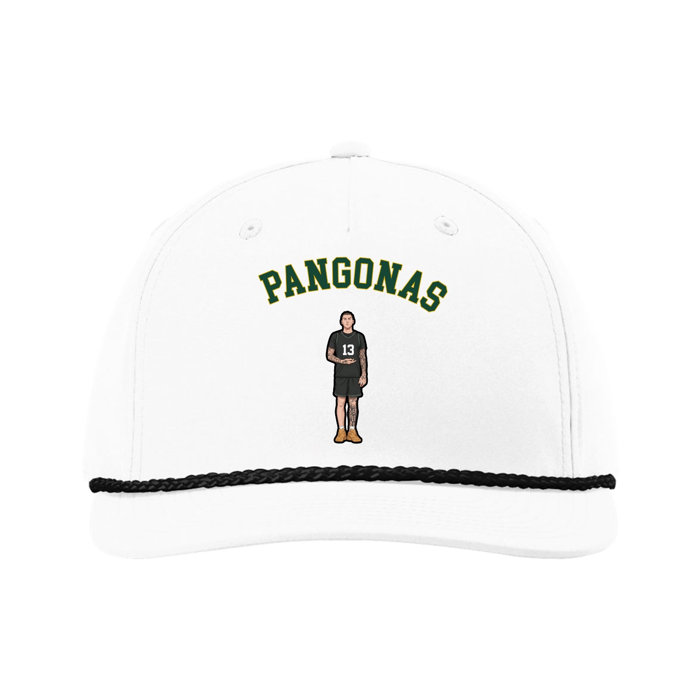 Five-Panel Classic Rope Cap — Shirsey Arch in White