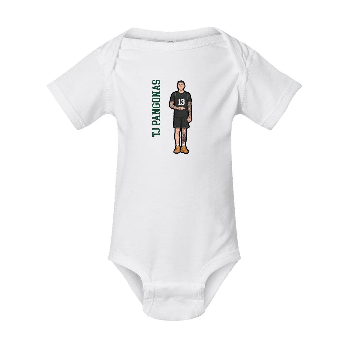 Baby Onesie — Name Vertical in White