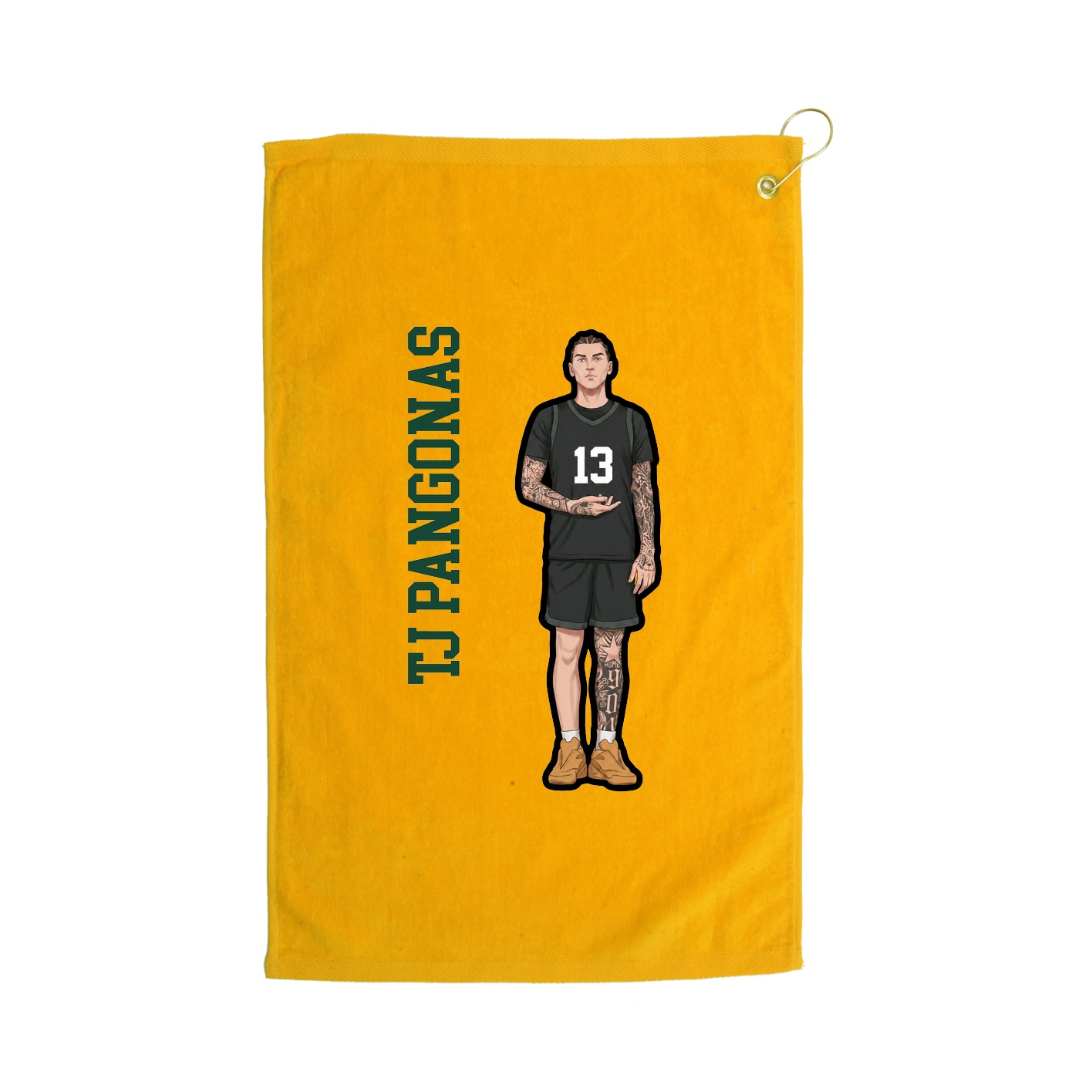 Golf Towel — Name Vertical in Gold
