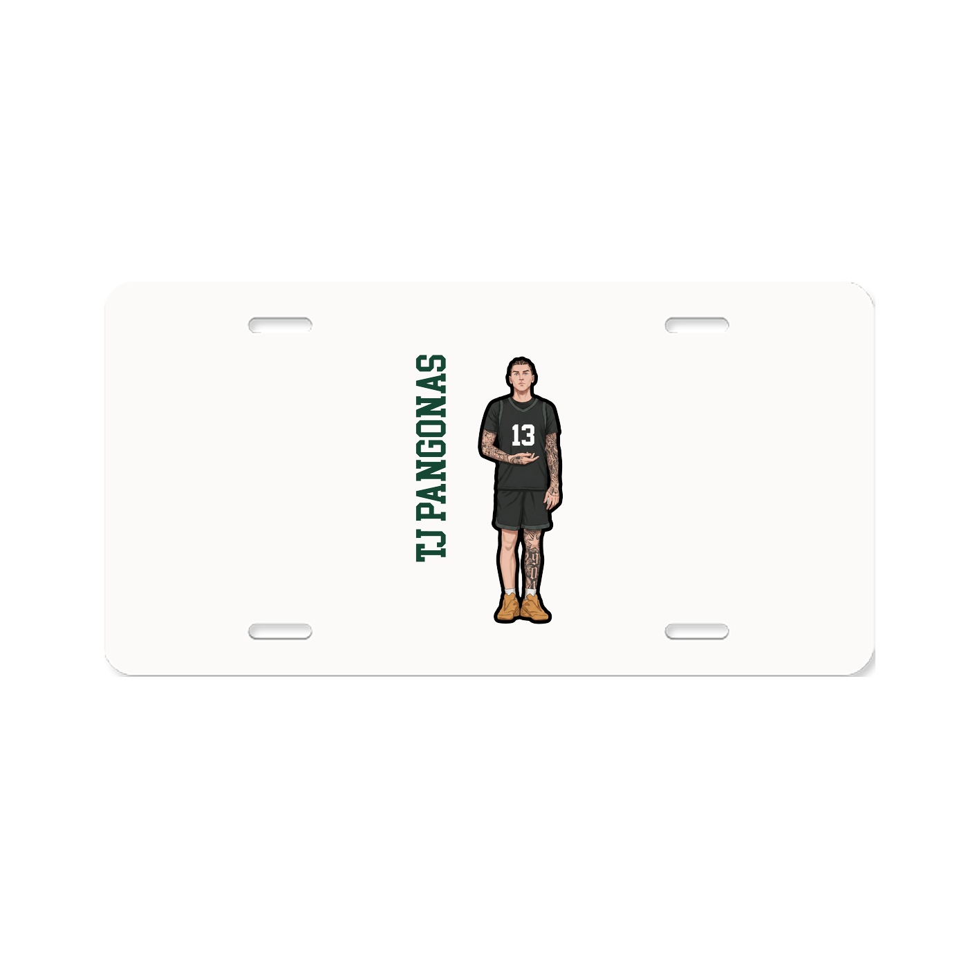 License Plate — Name Vertical in Classic