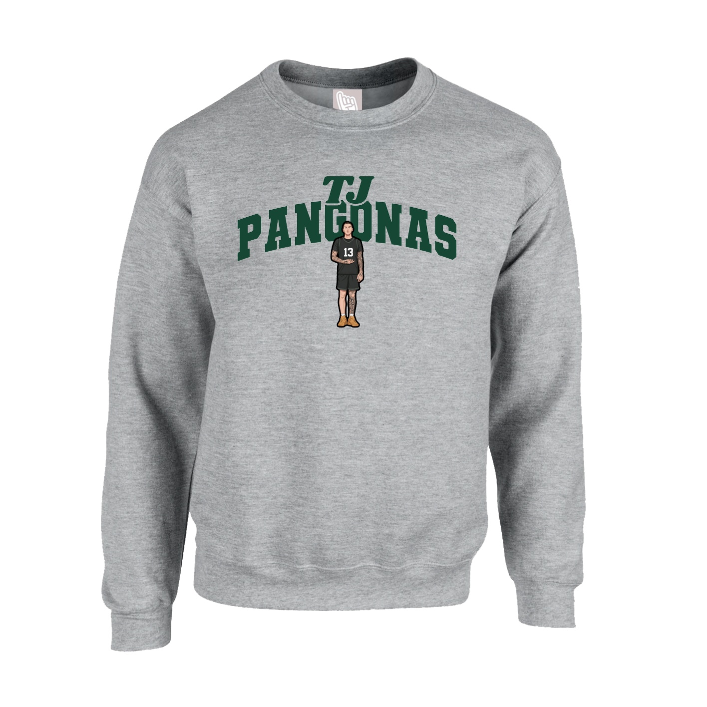Fleece Crew — Signature Arch in Grey