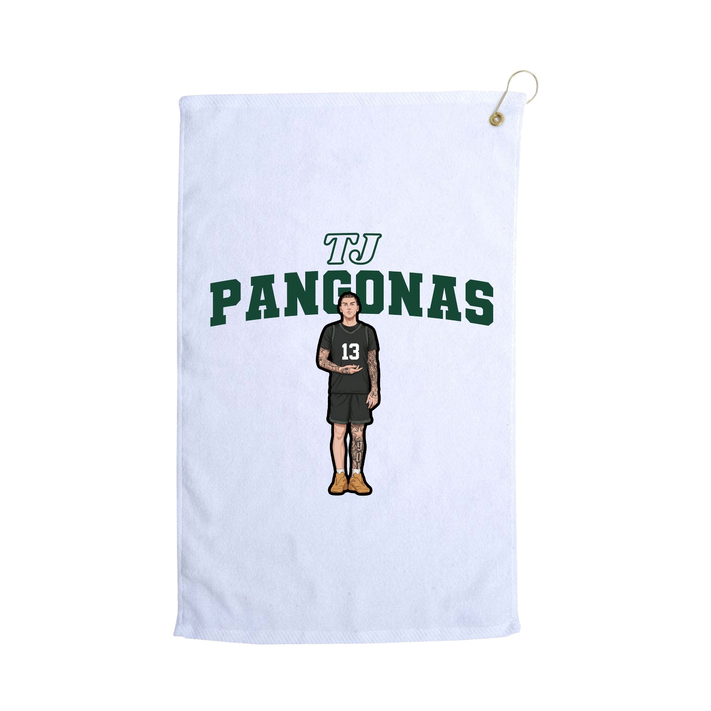Golf Towel — Name Arch in White