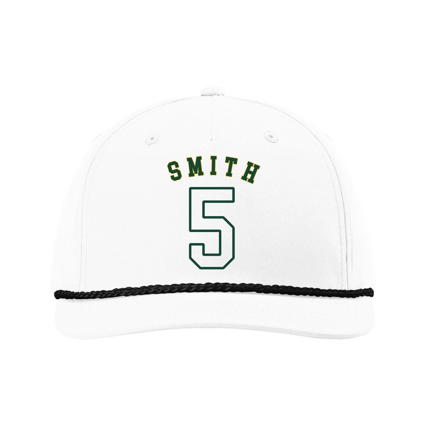 Five-Panel Classic Rope Cap — Shirsey Arch in White