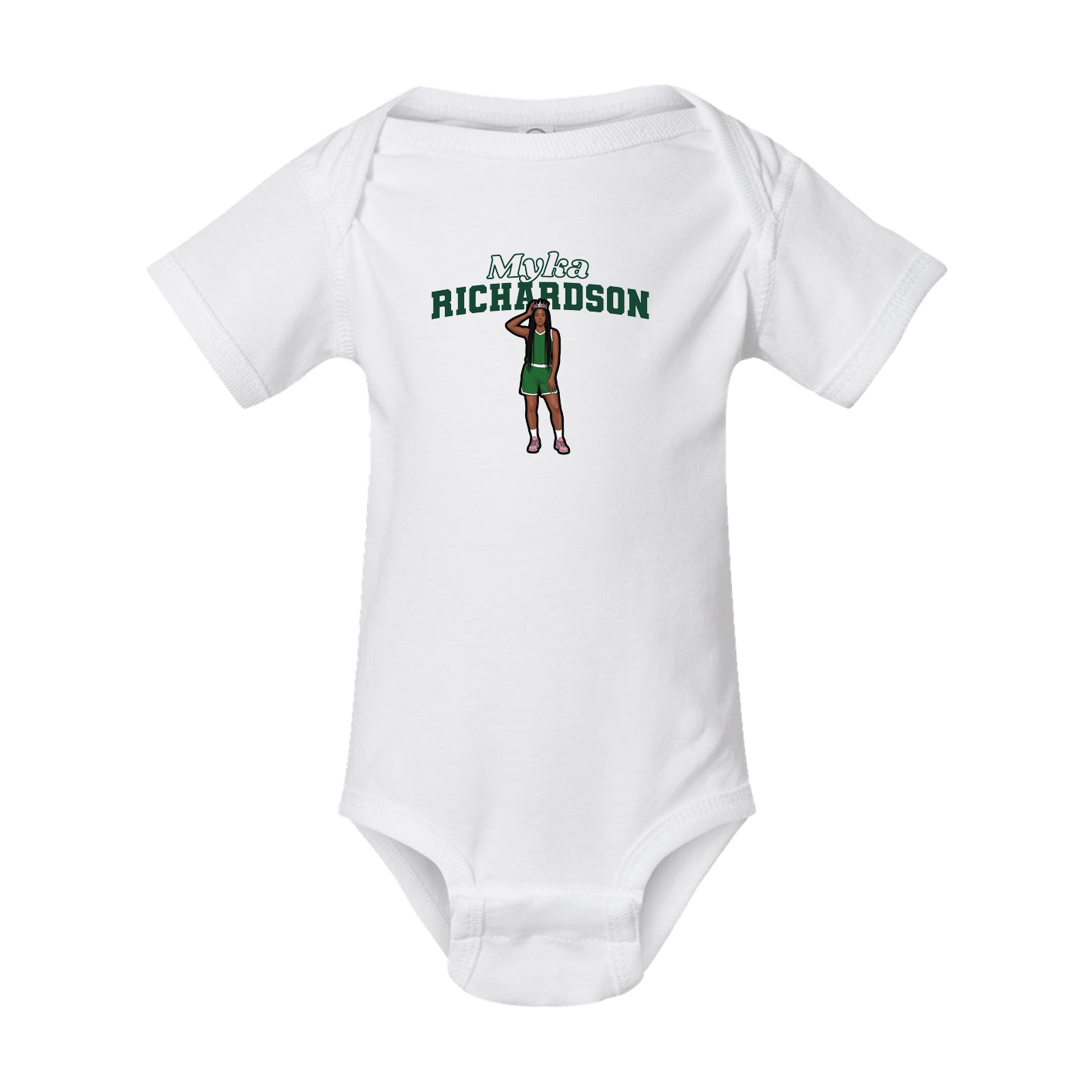 Baby Onesie — Name Arch in White